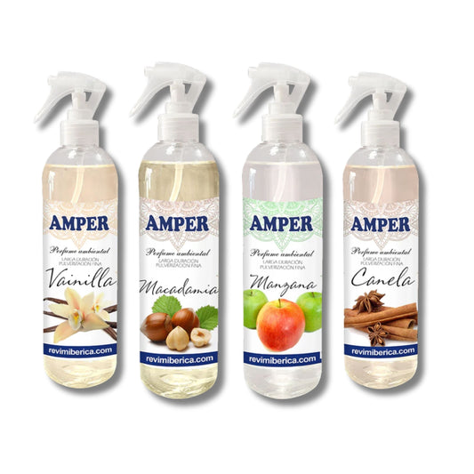 Pack 4 Ambientadores de Otoño AMPER – Vainilla, Macadamia, Manzana y Canela
