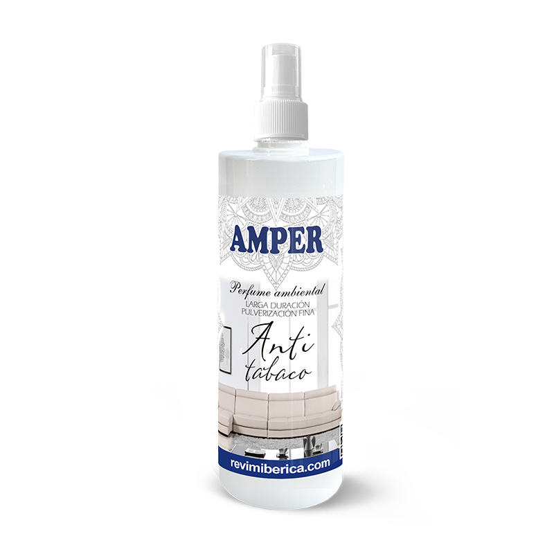 Elimina el olor a tabaco en casa, coche o tejidos con el ambientador AMPER Anti Tabaco. Spray concentrado, no mancha, aroma neutro y duradero. Ideal para fumadores.