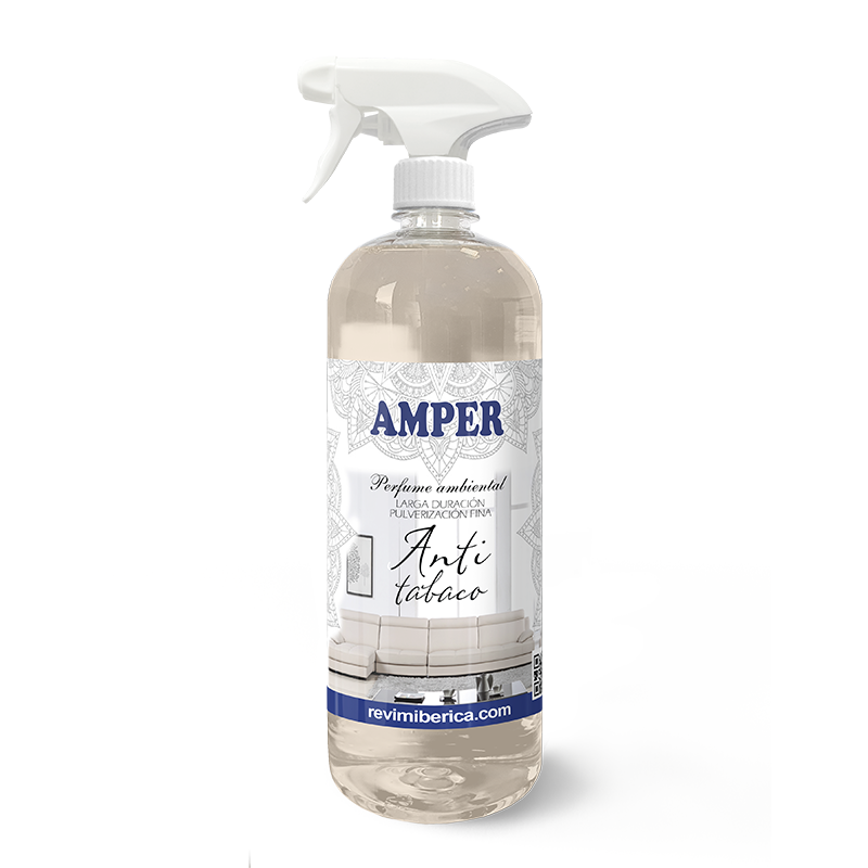 Elimina el olor a tabaco en casa, coche o tejidos con el ambientador AMPER Anti Tabaco. Spray concentrado, no mancha, aroma neutro y duradero. Ideal para fumadores.