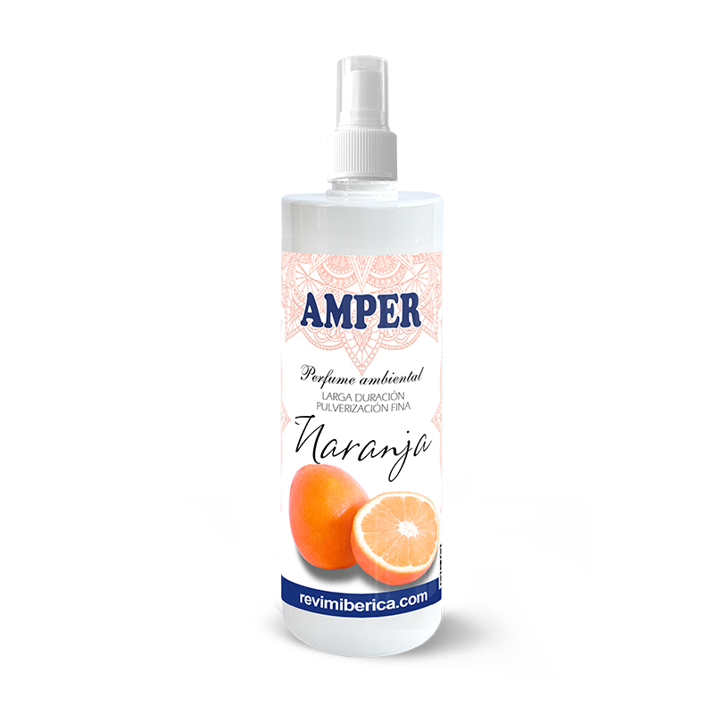 El ambientador de naranja AMPER estimula, refresca y perfuma con esencias cítricas. Úsalo en casa, coche, ropa o durante yoga. Formato hasta 5 litros. Aroma permanente.