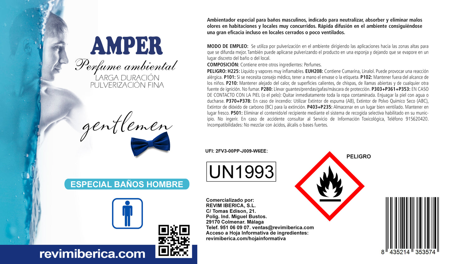 Ambientador AMPER GENTLEMEN | Aroma masculino para baño – Fresco, marino y duradero