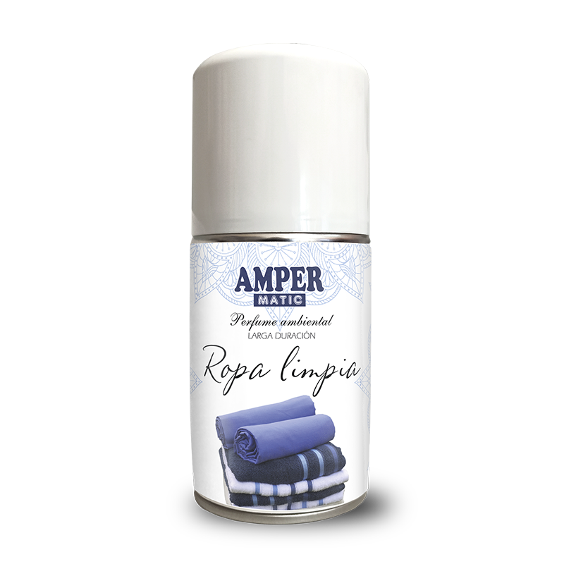 Ambientador aerosol, recambio difusor automático y manual. Aroma TALCO. Aroma infantil. AMPER TALCO (250ml)