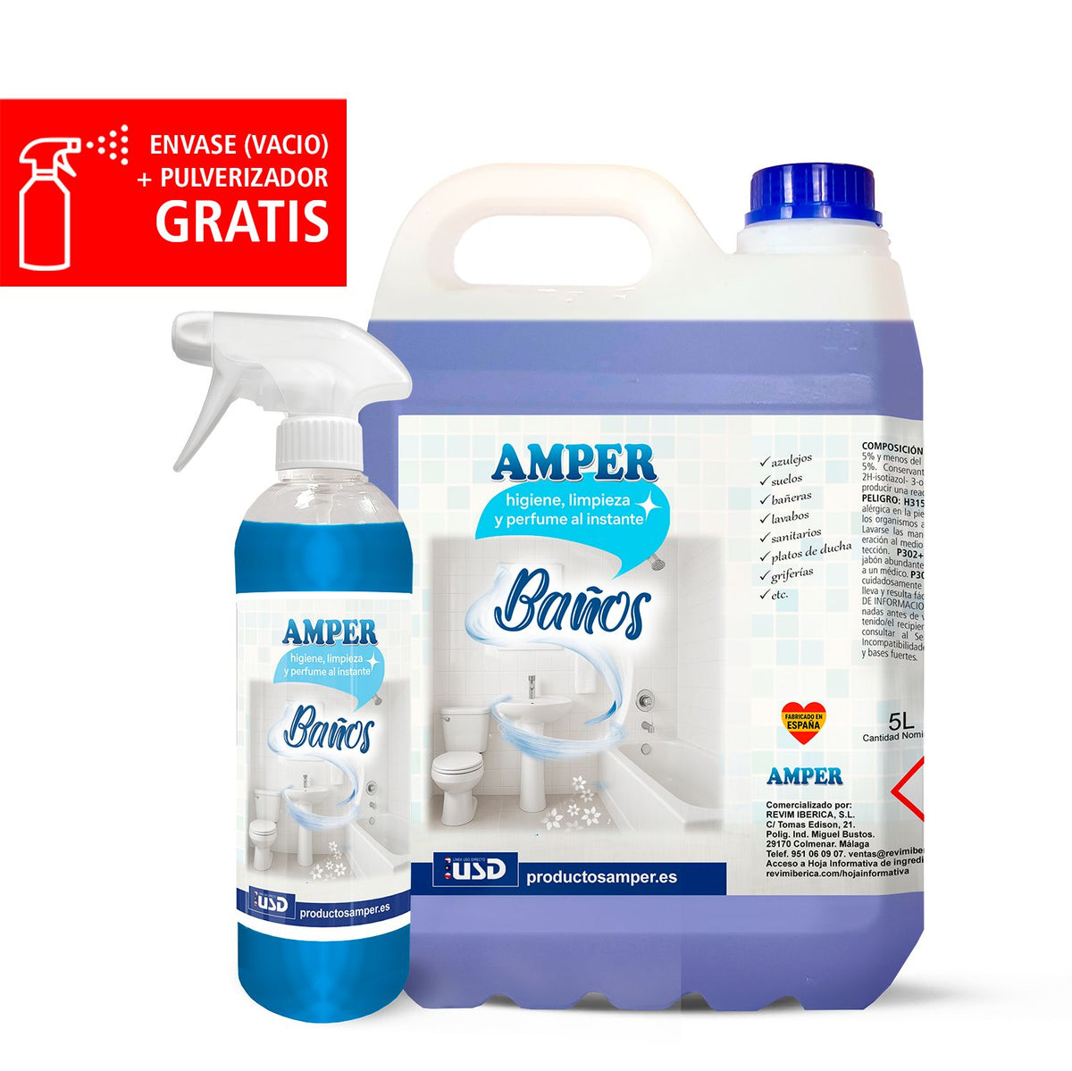 Limpiador de Baños AMPER – Lavabos, Retretes y Azulejos | Limpieza profunda y brillo