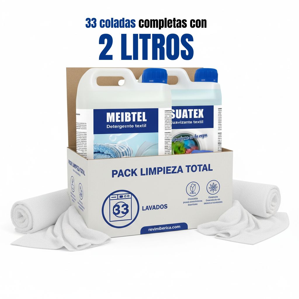 Pack Lavandería Dúo MEIBEL 2L + 2L | Detergente Líquido y Suavizante Profesional para Ropa Limpia y Suave