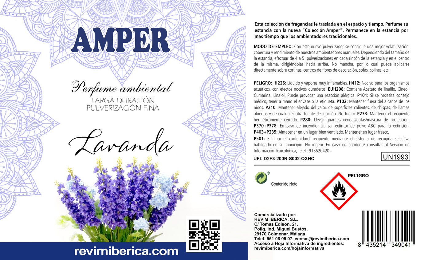 Ambientador para portales Lavanda – buen olor y relax. Concentrado, permanente. AMPER LAVANDA