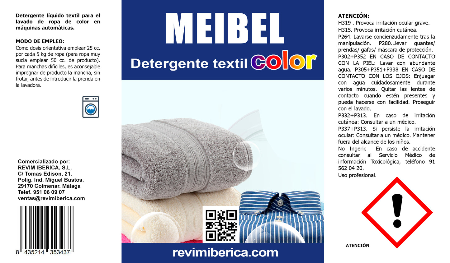 MEIBEL. Detergente líquido para ropa blanca y de color