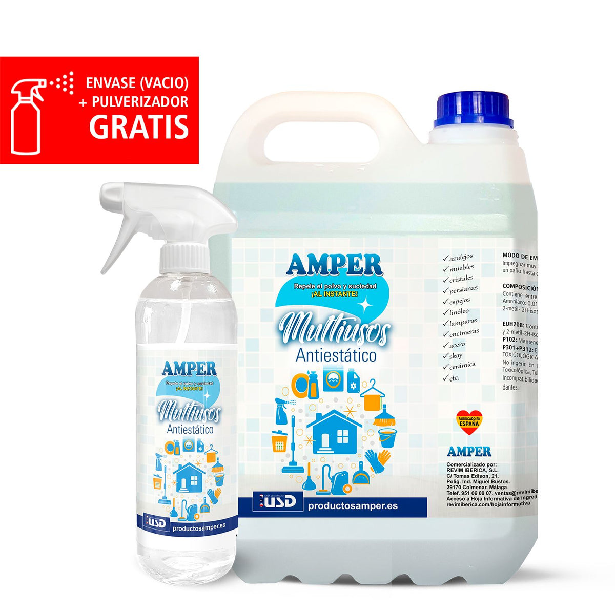 GARRAFA DE 5LITROS DE LIMPIADOR MULTISUPERFIES PARA HOGARES Y CENTROS PROFESIONLAES ELABORADO EN ESPAÑA