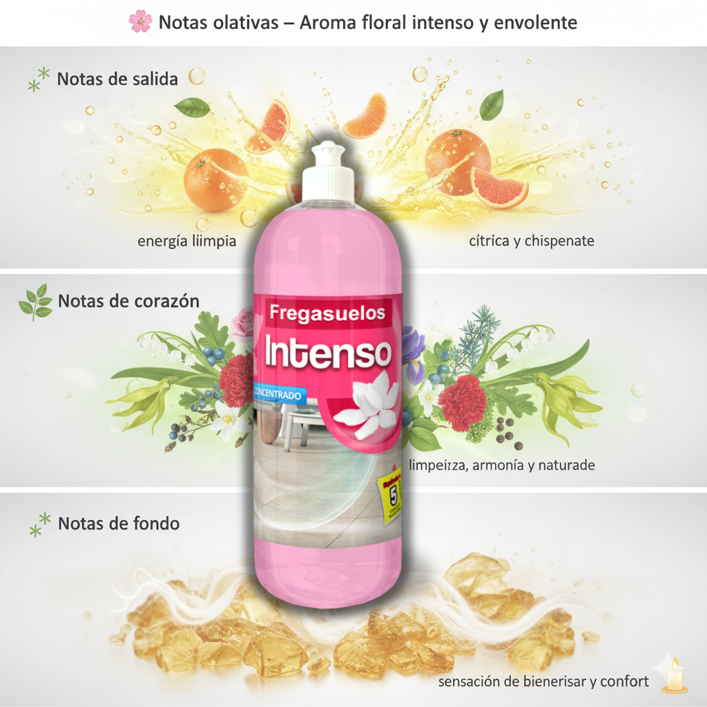 Fregasuelos INTENSO – Aroma floral elegante con notas cítricas y fondo ambarado | AMPER