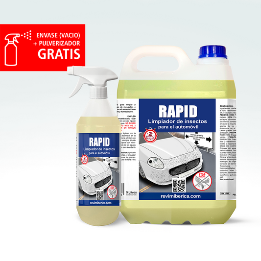 RAPID. Limpiador de mosquitos y de todo insecto seco en general para el coche.