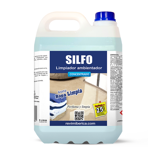 Limpiador ambientador SILFO Ropa Limpia de AMPER, limpieza profunda con aroma fresco y duradero.