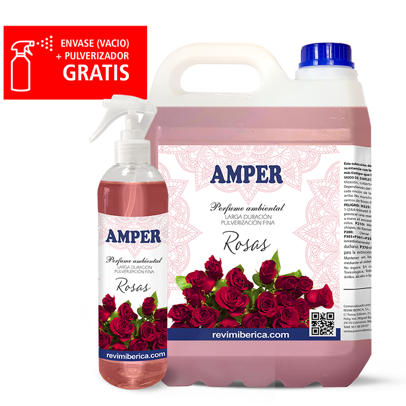 Ambientador de Rosas Rojas AMPER | Aroma de agua de rosas, elegante y relajante para tu hogar