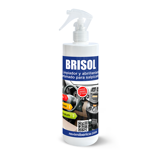 BRISOL. Abrillantador perfumado para el interior del coche, limpia salpicaderos y plásticos.