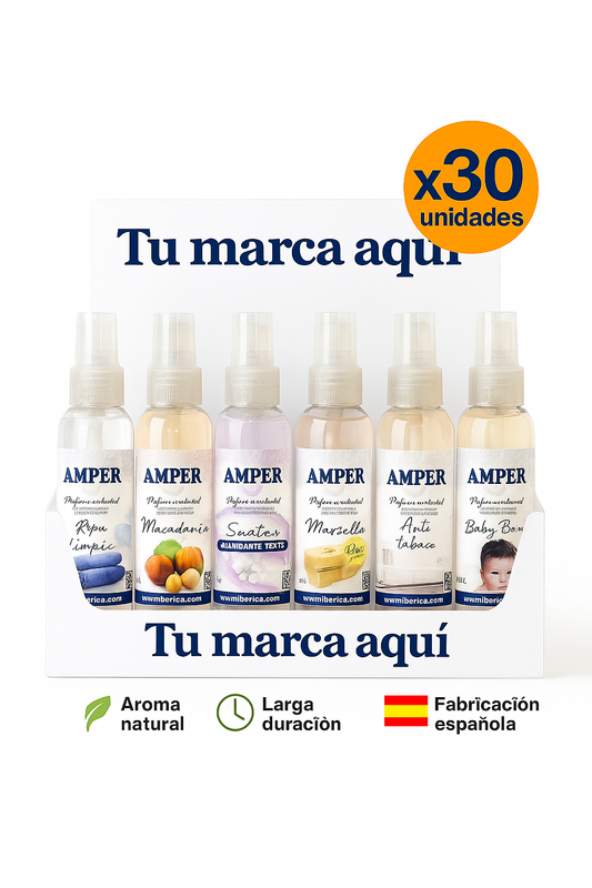 Caja expositora de Ambientadores AMPER x30 unidades – ¡Emprende con tu aroma!