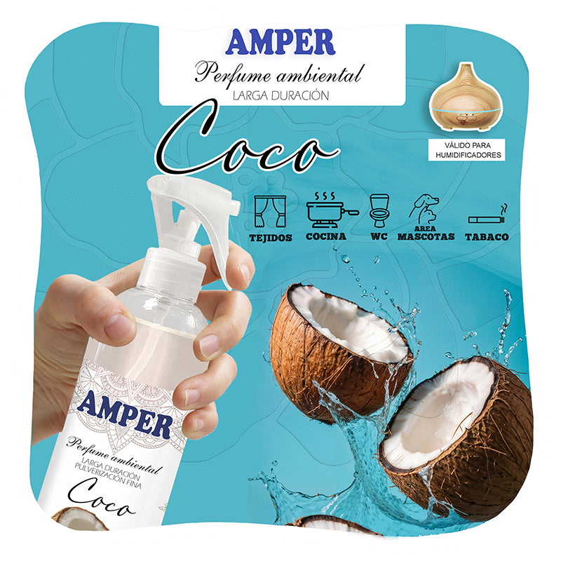 Ambientador aroma COCO AMPER | Aroma tropical con leche y agua de coco
