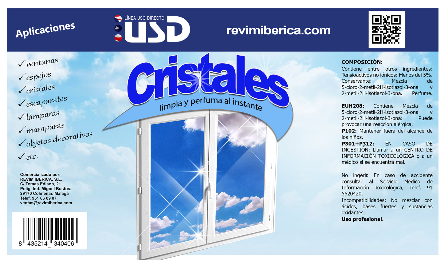 Limpiacristales profesional | Secado rápido, sin marcas y alto brillo