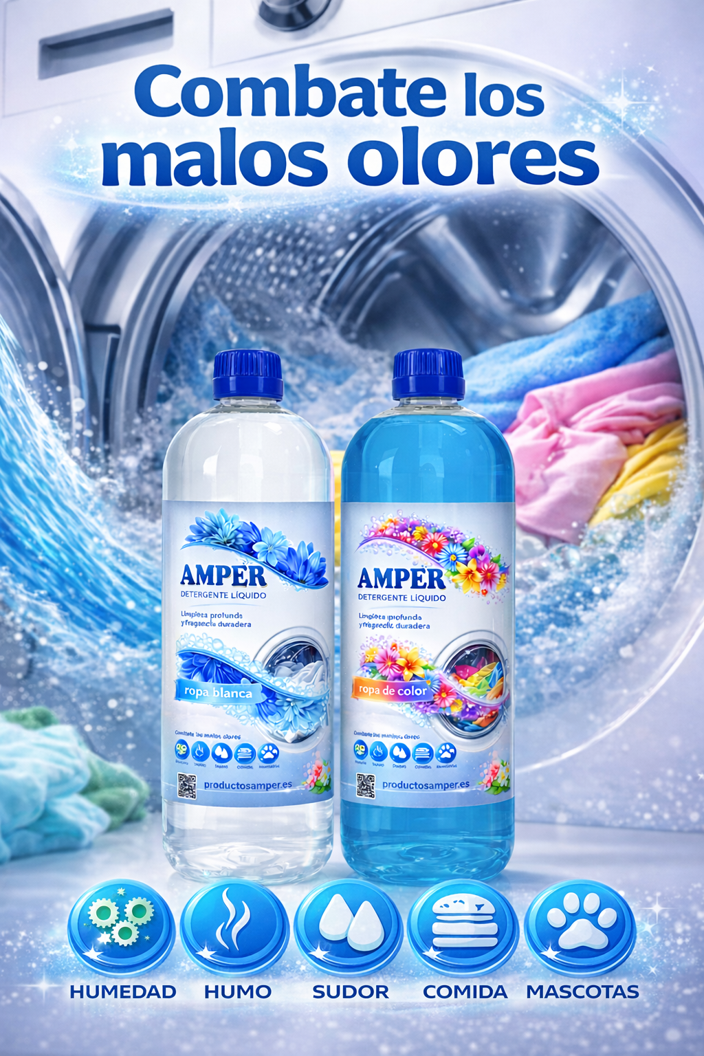 MEIBEL. Detergente líquido para ropa blanca y de color