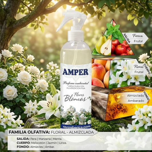 Ambientador de Flores Blancas AMPER | Aroma floral fresco y elegante