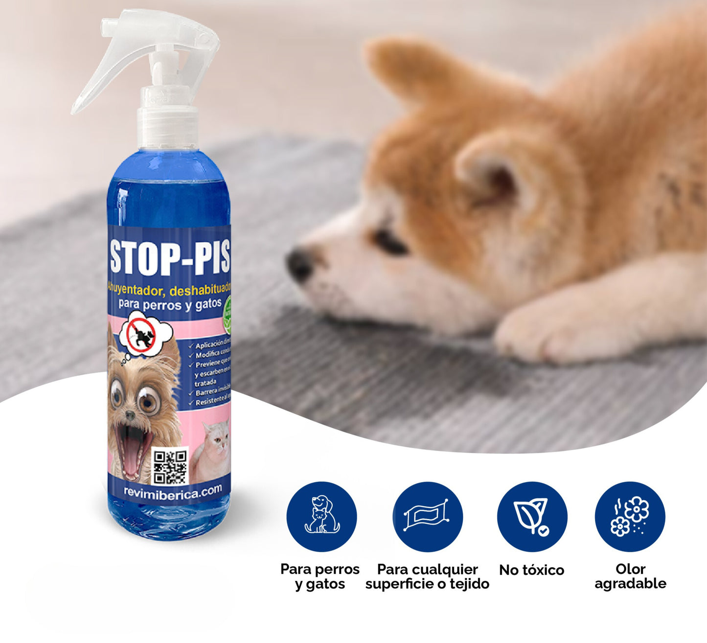Antiorina de perros y gatos. Deshabituante para mascotas. Repelente para perros y gatos. Inofensivo. STOP-PIS