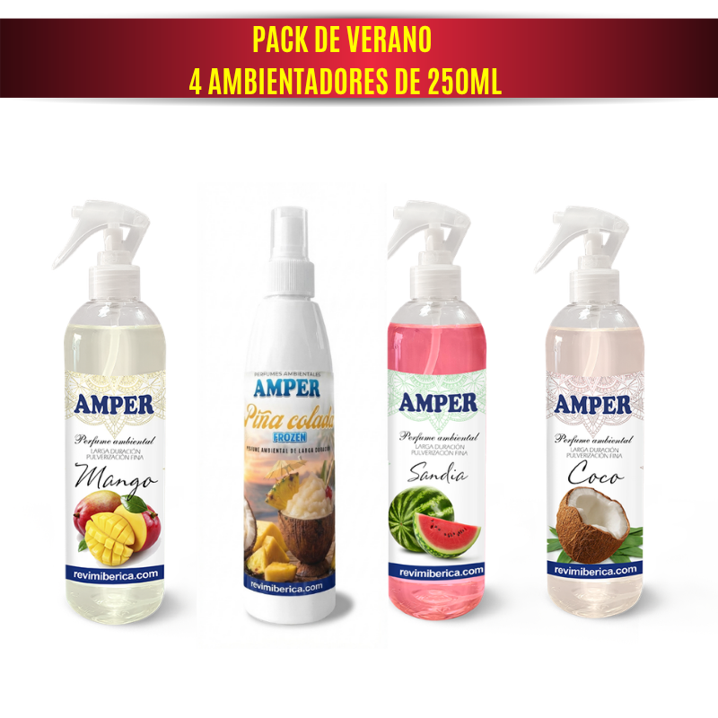 Pack de 4 AROMAS de Ambientadores AMPER – Verano, Otoño, Invierno, o Sorpresa