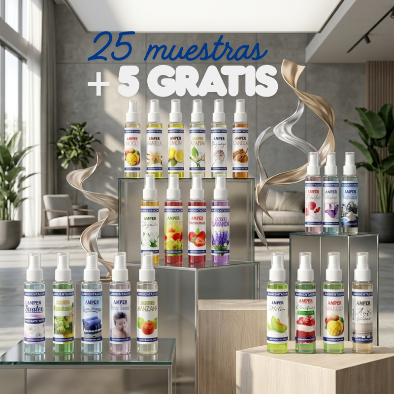 Pack Sensorial AMPER 30 fragancias – 25 muestras + 5 GRATIS | Descubre tu aroma ideal