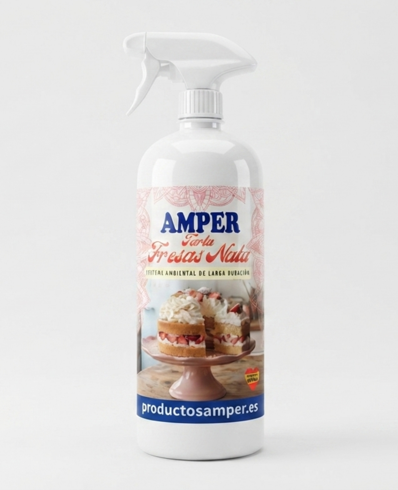 Ambientador Spray 1 Litro Amper – Aroma Tarta de Fresas con Nata - Precio especial
