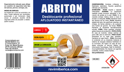ABRITON. Aflojatodo instantáneo, desbloqueante de tuercas y tornillos profesional.