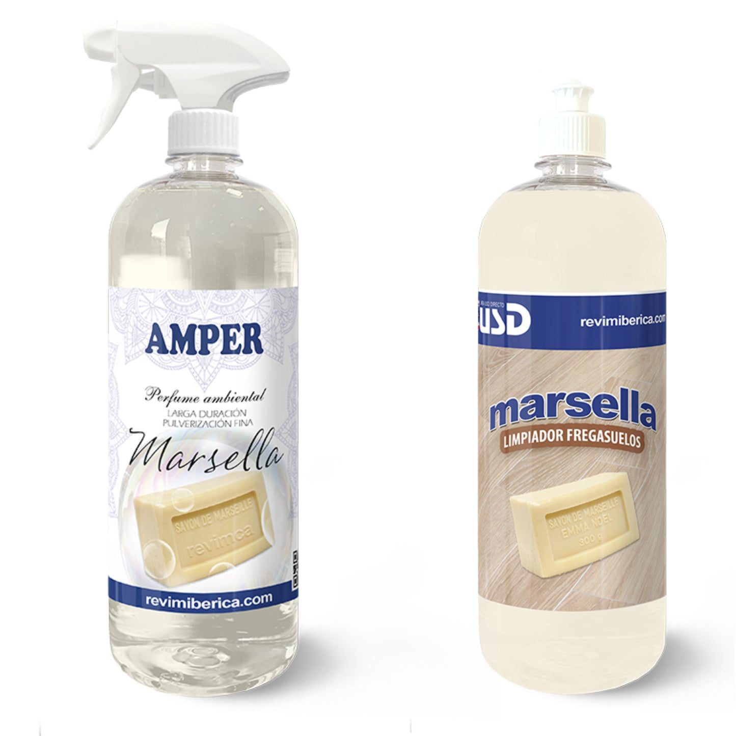 Pack Ambientador + Fregasuelos del mismo aroma – Ropa Limpia, Marsella o Talco | AMPER