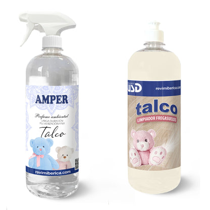 Pack Ambientador + Fregasuelos del mismo aroma – Ropa Limpia, Marsella o Talco | AMPER