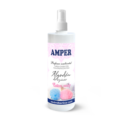 Ambientador de algodón de azúcar AMPER con aroma dulce, suave y duradero.

