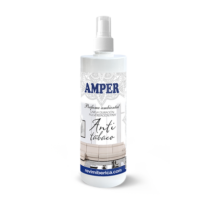 Elimina el olor a tabaco en casa, coche o tejidos con el ambientador AMPER Anti Tabaco. Spray concentrado, no mancha, aroma neutro y duradero. Ideal para fumadores.

