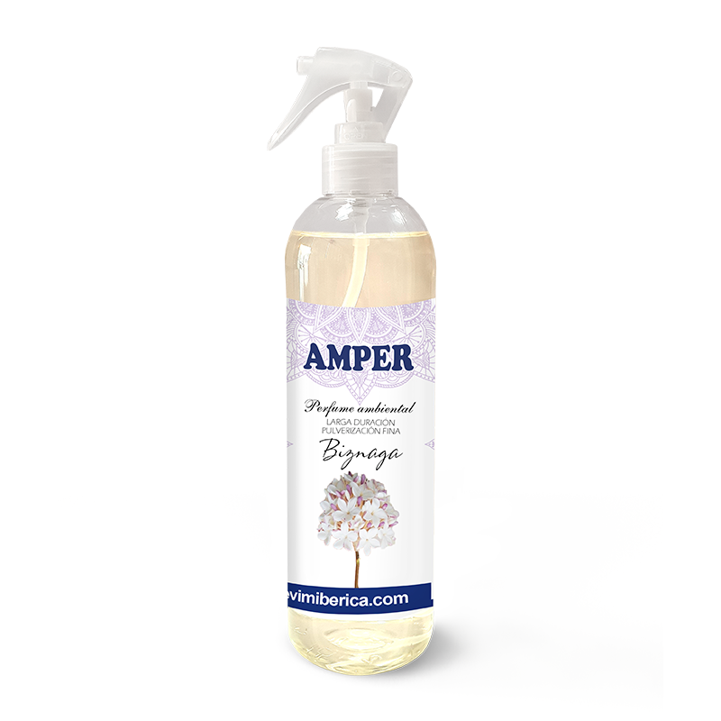 Descubre el ambientador de Biznaga AMPER, inspirado en el perfume floral de Málaga. Un homenaje a su feria y tradición, con notas de jazmín y flores blancas. Aroma permanente y elegante.


