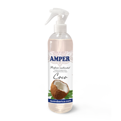 Descubre el ambientador de coco de AMPER con aroma tropical, leche de coco y notas dulces de vainilla. Ideal para eliminar malos olores en zonas de mascotas, bares o espacios de relax.

