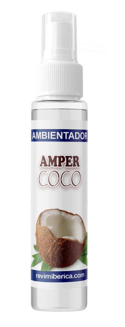 Descubre el ambientador de coco de AMPER con aroma tropical, leche de coco y notas dulces de vainilla. Ideal para eliminar malos olores en zonas de mascotas, bares o espacios de relax.

