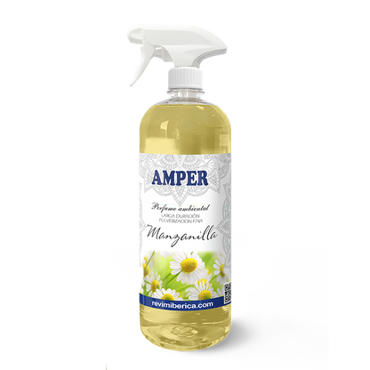 Ambientador de Manzanilla con aroma a camomila, exclusivo de AMPER. Fabricado en España. Aporta calma y bienestar natural. ¡Compra directa de fábrica!

