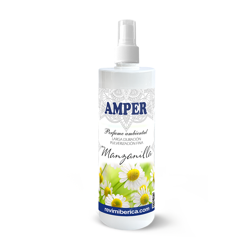 Ambientador de Manzanilla con aroma a camomila, exclusivo de AMPER. Fabricado en España. Aporta calma y bienestar natural. ¡Compra directa de fábrica!

