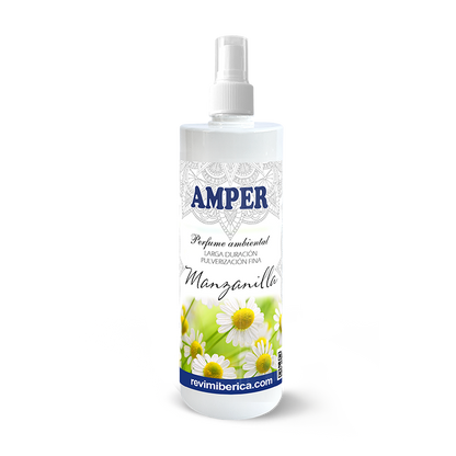 Ambientador de Manzanilla con aroma a camomila, exclusivo de AMPER. Fabricado en España. Aporta calma y bienestar natural. ¡Compra directa de fábrica!

