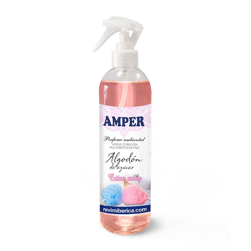 Ambientador de algodón de azúcar AMPER con aroma dulce, suave y duradero.

