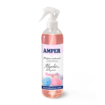 Ambientador de algodón de azúcar AMPER con aroma dulce, suave y duradero.

