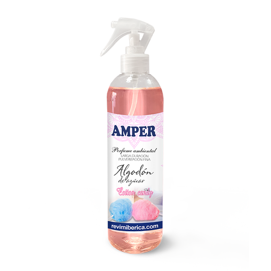 Ambientador de algodón de azúcar AMPER con aroma dulce, suave y duradero.

