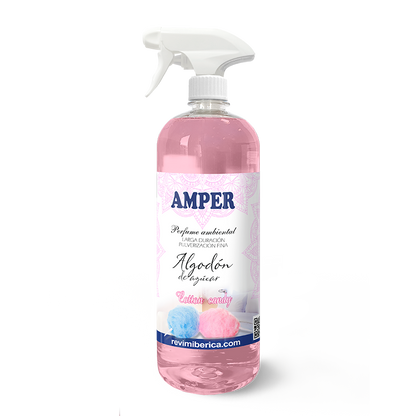 Ambientador de algodón de azúcar AMPER con aroma dulce, suave y duradero.

