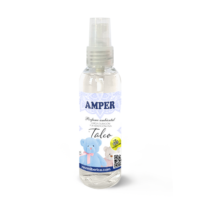 Descubre el ambientador de talco AMPER, con fragancia suave y envolvente. Ideal para guarderías, centros de belleza, clínicas y espacios que buscan una atmósfera limpia y tierna.

