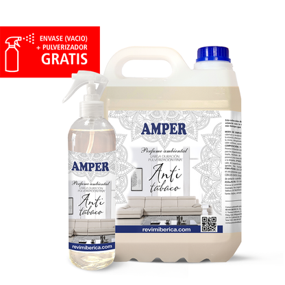 Elimina el olor a tabaco en casa, coche o tejidos con el ambientador AMPER Anti Tabaco. Spray concentrado, no mancha, aroma neutro y duradero. Ideal para fumadores.

