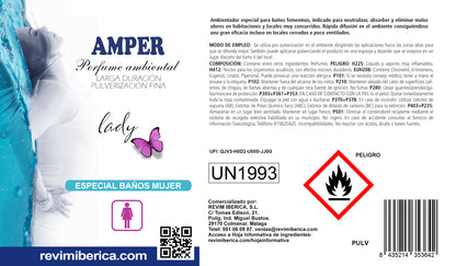 Ambientador AMPER LADY | Esencia concentrada para baños elegantes – Aroma permanente y sofisticado