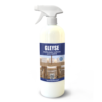 Abrillantador nutriente GLEYSE para madera AMPER, limpia, protege y realza el brillo natural.
