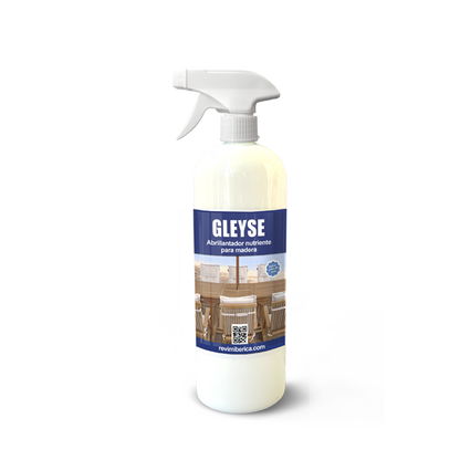 Abrillantador nutriente GLEYSE para madera AMPER, limpia, protege y realza el brillo natural.
