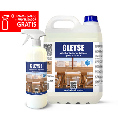 Abrillantador nutriente GLEYSE para madera AMPER, limpia, protege y realza el brillo natural.