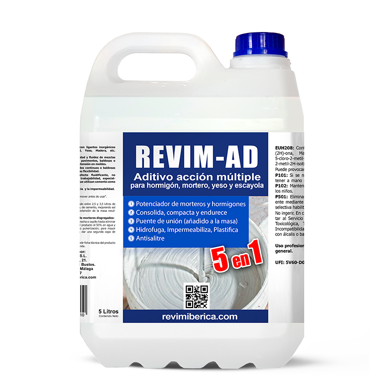 REVIM-AD – Aditivo profesional 5 en 1 para construcción y reformas