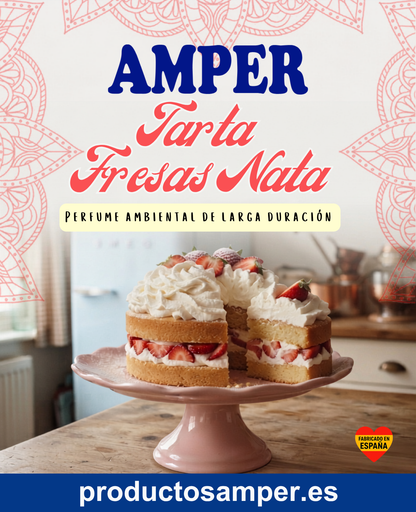 Fabricacion nacional de ambientador aroma a tarta de fresas con nata 
