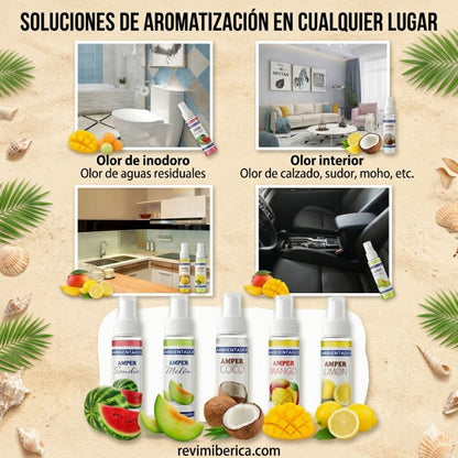 lugares de mal olor que se pueden eliminar con ambientador de spray de sandia, melon, coco, mango, limon fabricado en españa