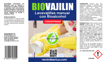 Detergente Lavavajillas manual con Bioalcohol | BIOVAJILIN SUPER-CONCENTRADO